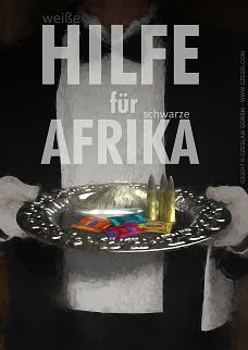 politischer Poster von Czeslaw Gorski - weisse hilfe fuer schwarze afrika