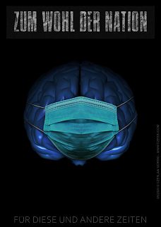 politischer Poster von Czeslaw Gorski - coronavirus gehirn maske