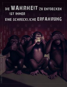 politischer Poster von Czeslaw Gorski - drei affen vier meinungen