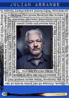 politischer Poster von Czeslaw Gorski - julian assange