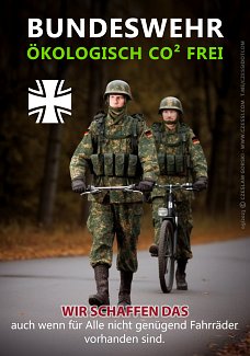 politischer Poster von Czeslaw Gorski - bundeswehr oekologisch co2
